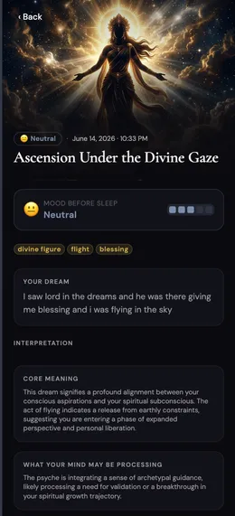 Symbol Atlas screen showing recurring dream symbols
